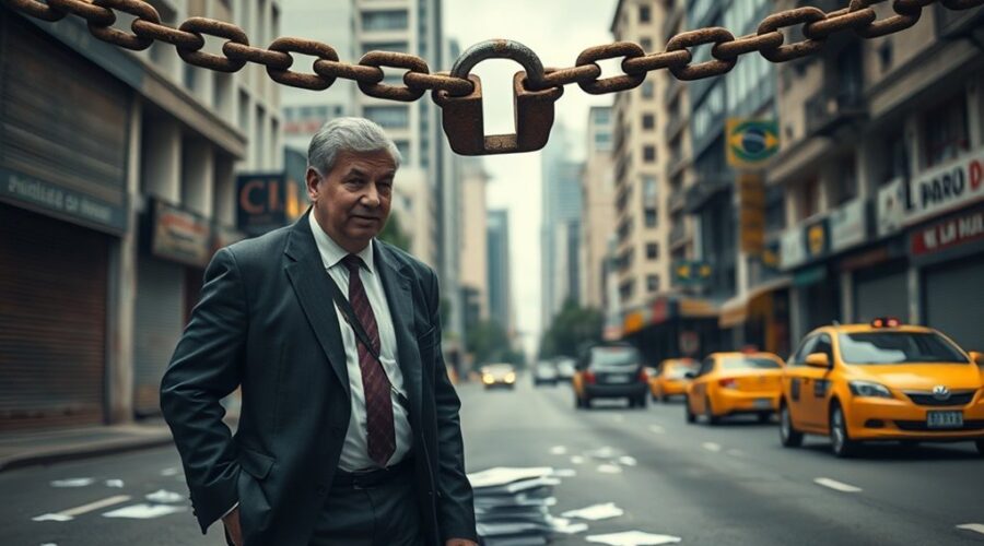 responsabilidades comerciais bloqueadas no Brasil