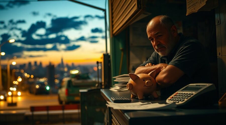 negócio em condição financeira crítica