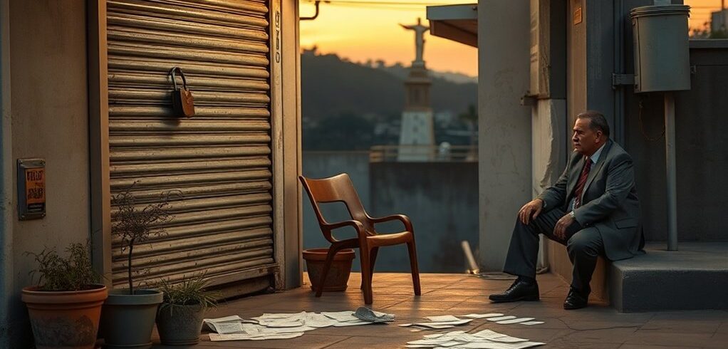 negócio em dificuldades financeiras