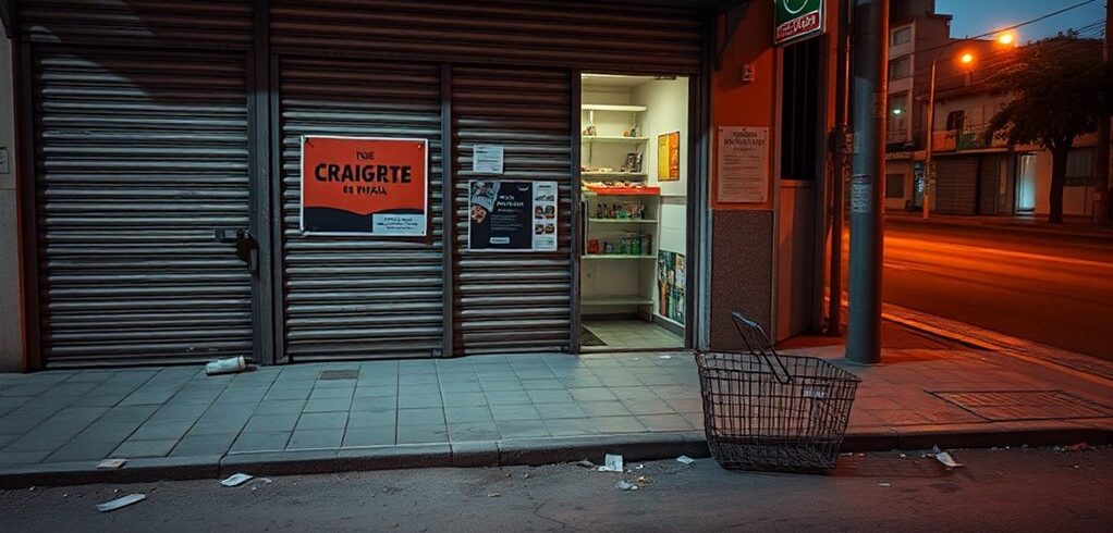 negócios pararam devido a restrições financeiras