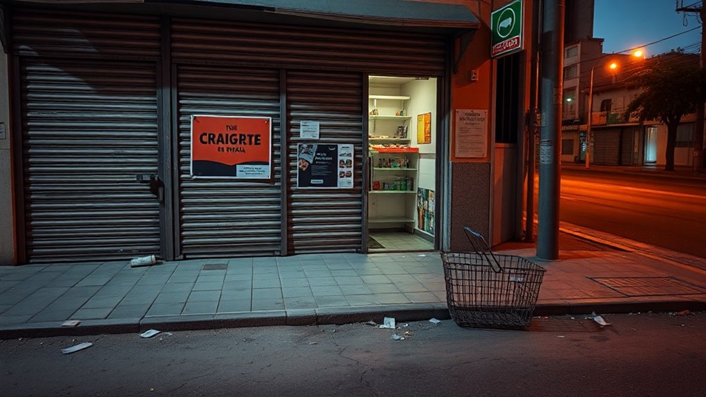 negócios pararam devido a restrições financeiras