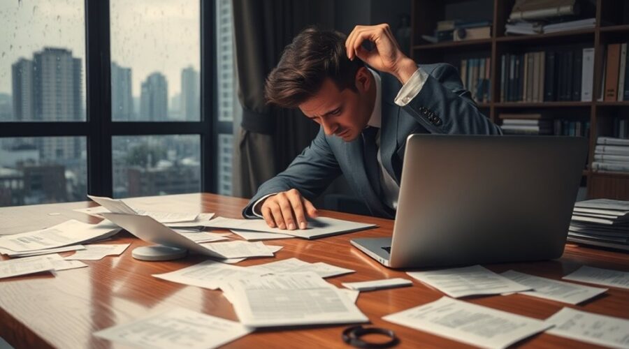 negócios à beira do colapso