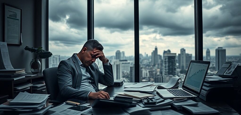 empresa enfrentando risco de insolvência