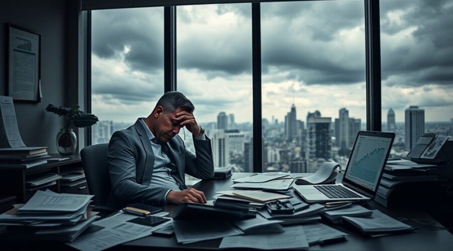 empresa enfrentando risco de insolvência