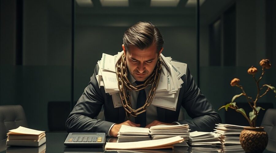 dívidas sufocando a empresa