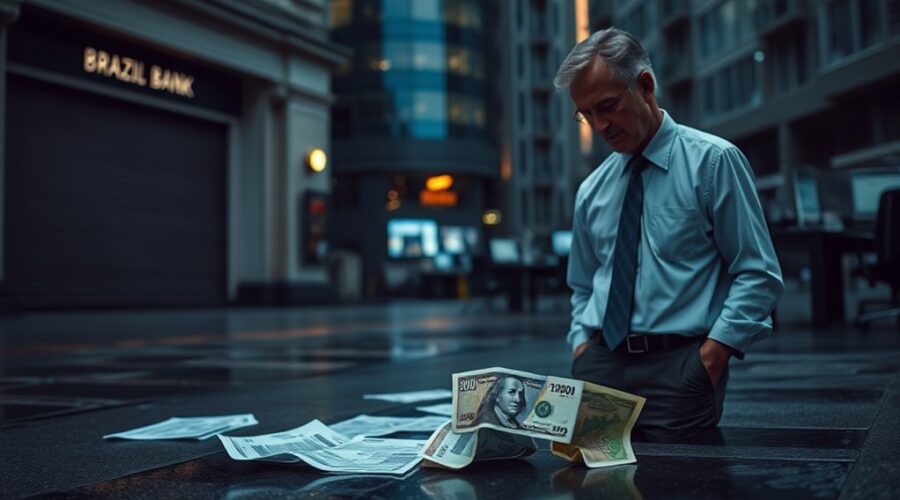 declínio financeiro no Brasil