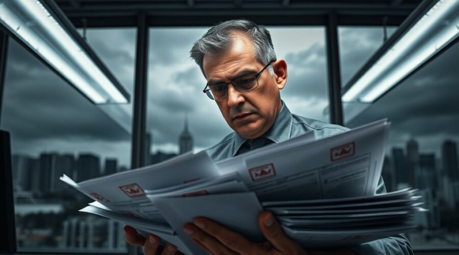 autoridades fiscais pressionando a empresa